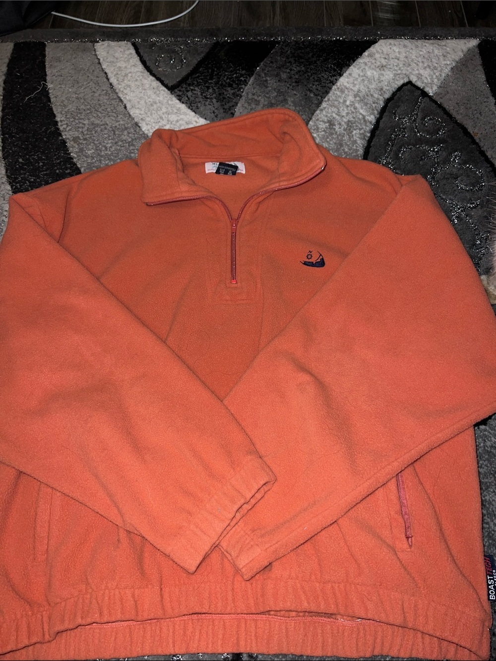 Men's Orange Half-Zip Fleece Pullover - Nautica